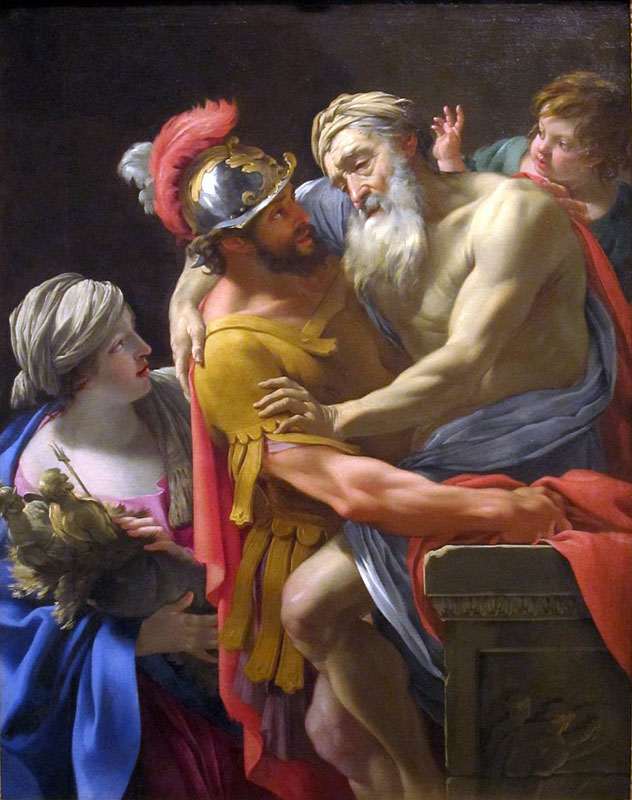 aeneas and his father fleeing troy